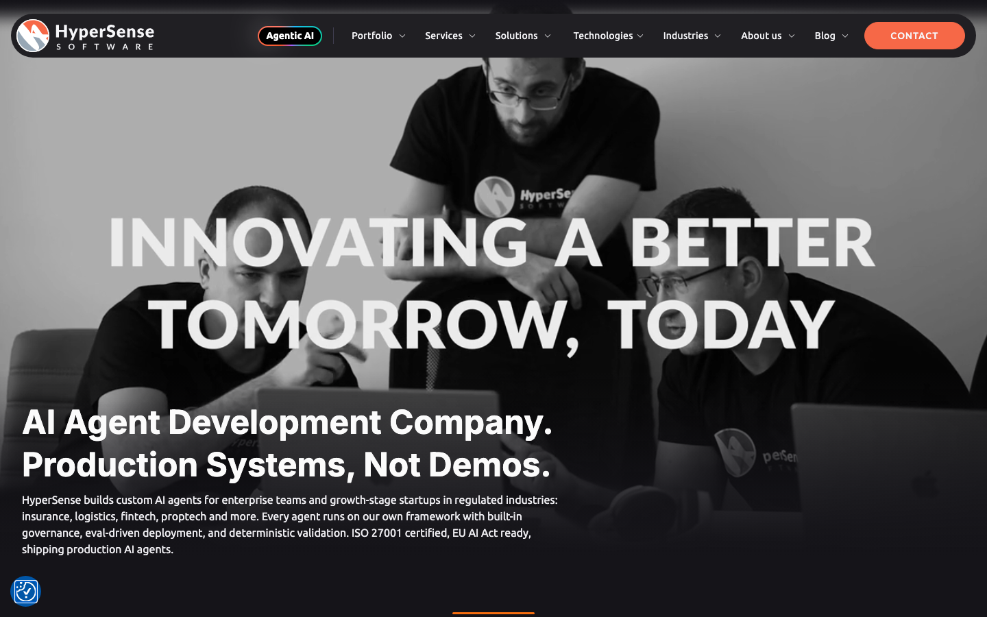 Captura a site-ului HyperSense Software